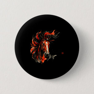 Year Horse Chinese New 2026 Artwork 6 Cm Round Badge