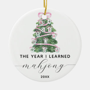 Year I Learned Mahjong Crew Player Name Mahj Club Ceramic Ornament