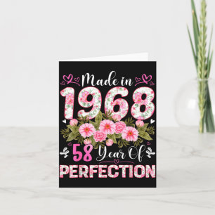 Year In 58 Old 1968 Floral 58th Card