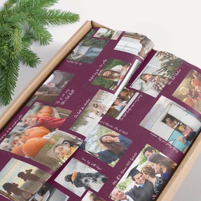 Year in Moments 25 Family Photo Collage & Captions Tissue Paper (Year in Moments 25 Family Photo Collage & Captions Tissue Paper)