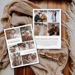 Year in moments family photo collage Christmas Holiday Card