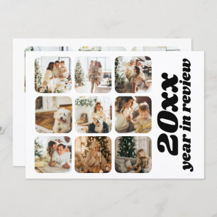 Year in Review 12 Photo and Text Personalised Holiday Card