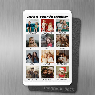 Year in Review - 12 Photo Collage - Calendar Magnet
