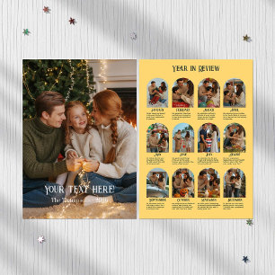 Year in Review 12 Photo Family Holiday Card