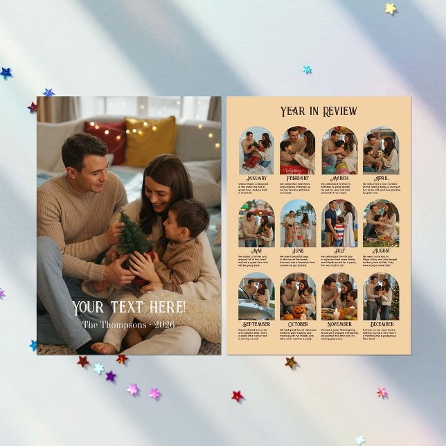 Year in Review 12 Photo Family Holiday Card (Year in Review 12 Photo Family Holiday Card)