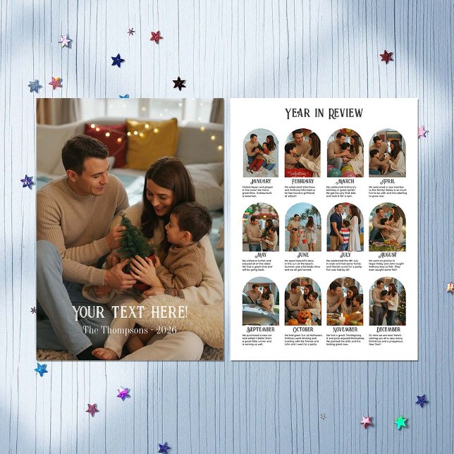 Year in Review 12 Photo Family Holiday Card (Year in Review 12 Photo Family Holiday Card)