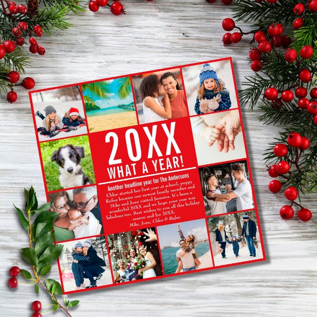 Year In Review 12 Photo What A Year Family News Holiday Card (Creator Uploaded)