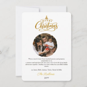 Year in Review at a What a year White and Gold Holiday Card
