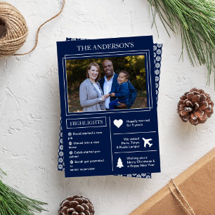 Year in Review   Blue Christmas Infographic Holiday Card