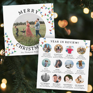 Year in Review Christmas Card Family Monthly Photo