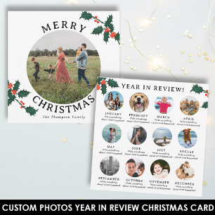 Year in Review Christmas Card Family Monthly Photo