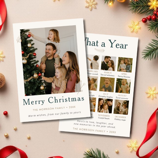 Year in Review Christmas Holiday Flat Card (Creator Uploaded)