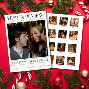 Year In Review Christmas Newspaper 13 Photos Holiday Card
