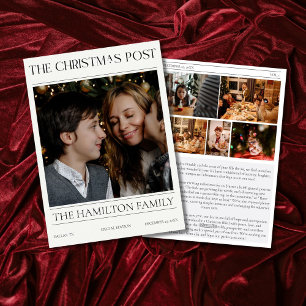 Year In Review Christmas Newspaper 6 Photos Holiday Card