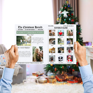 Year In Review Christmas Newspaper Large Format Card