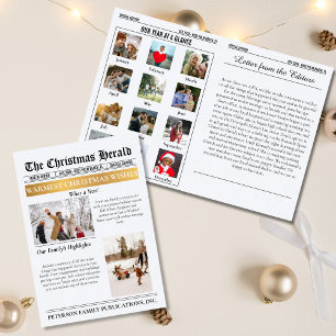 Year In Review Christmas Newspaper Multi Photo Holiday Card