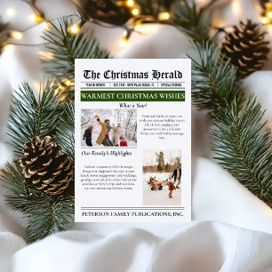 Year In Review Christmas Newspaper Multi Photo Holiday Card