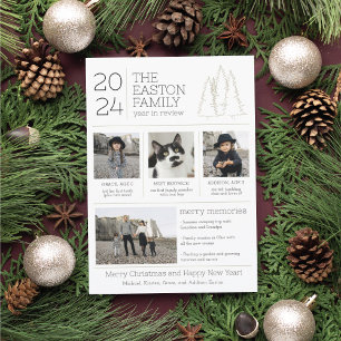 Year in Review Family Christmas Photo Cards
