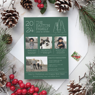 Year in Review Family Christmas Photo Cards