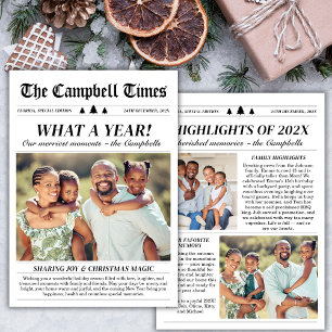 Year in Review Family Newsletter Christmas Photo Holiday Card
