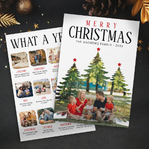 Year in Review Family Photo Christmas Holiday Card