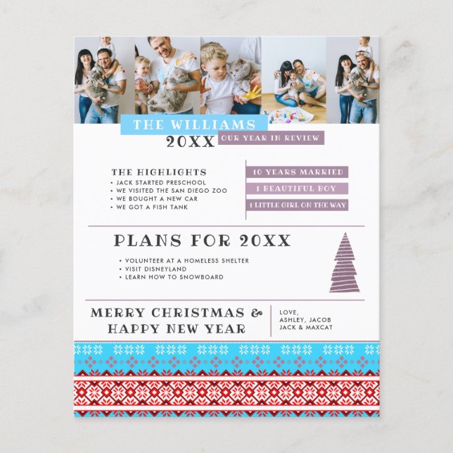 Year in Review Letter | Family Christmas Flyer (Front)
