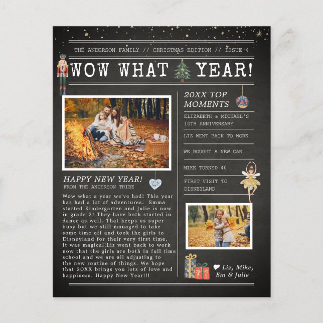 Year in Review Letter | Family Christmas Flyer (Front)