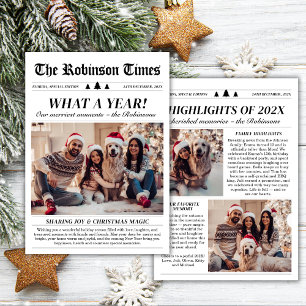 Year in Review Newspaper Unique Christmas Photo Holiday Card