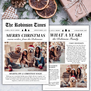 Year in Review Newspaper Unique Christmas Photo Holiday Card