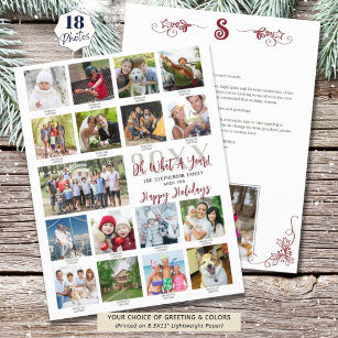 Year in Review Photo Collage Christmas Letter Flyer