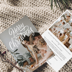 Year in Review Photo Collage Modern Christmas Holiday Card