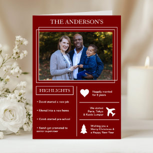 Year in Review   Red Christmas Infographic Holiday Card