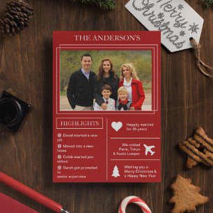 Year in Review   Red Christmas Infographic Holiday Card