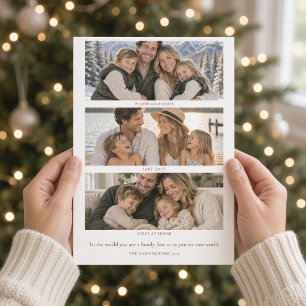 Year in Review Three Photo Christmas Collage Holiday Card