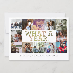 Year In Review Twelve Photo Personalised Christmas Holiday Card
