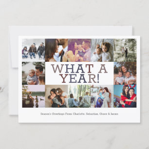 Year In Review Twelve Photo Personalised Christmas Holiday Card