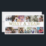 Year In Review Twelve Photo Personalised Christmas Holiday Card<br><div class="desc">Design your own unique custom What a year - Year In Review Twelve Photo Personalised Christmas flat card from Ricaso

 CHANGE THE SAMPLE PHOTOS TO YOUR OWN</div>