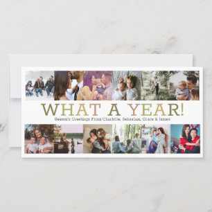 Year In Review Twelve Photo Personalised Christmas Holiday Card