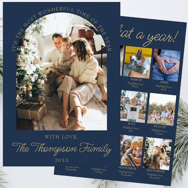 Year In Review What A Year Photo Christmas Collage Holiday Card (Creator Uploaded)