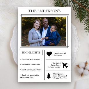 Year in Review   White Christmas Infographic Holiday Card