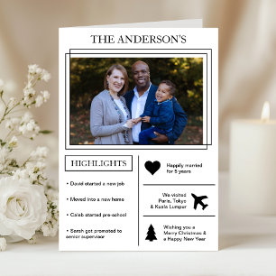 Year in Review   White Christmas Infographic Holiday Card