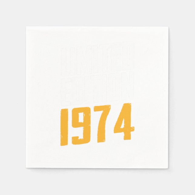 Year of Birth Birthday Limited Edition 1974 Napkin (Front)