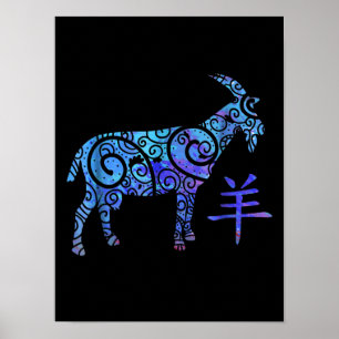 Year Of Goat Chinese Zodiac Poster
