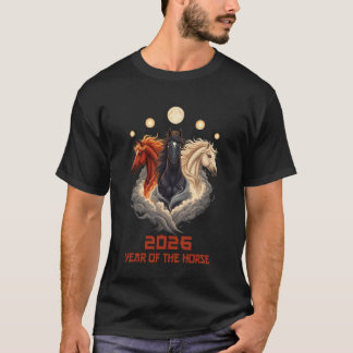 Year of Horse 2026 Happy Chinese Lunar New Year Ho T-Shirt