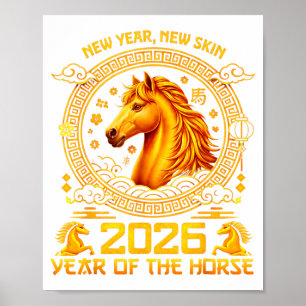 Year Of Horse 2026 Happy Lunar Chinese New Year Zo Poster
