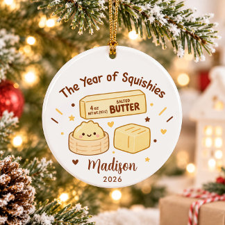 Year of Squishies Kids Christmas Ceramic Ornament