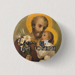 Year of St. Joseph Catholic Commemoration 3 Cm Round Badge