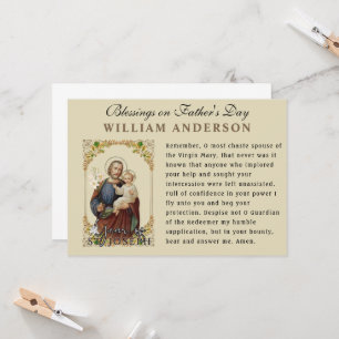 Year of St. Joseph Catholic Memorare Prayer Card