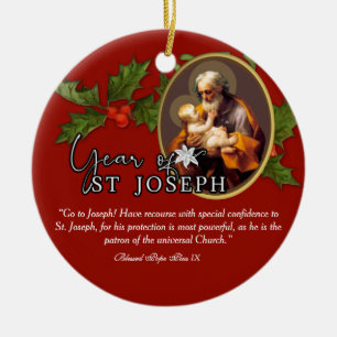 Year of St. Joseph Catholic Religious Prayer Ceramic Ornament