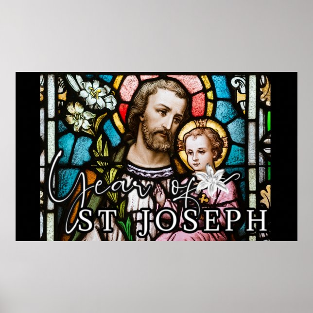 Year of St. Joseph Stained Glass Religious Jesus Poster (Front)